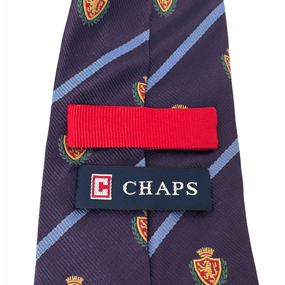 Ralph Lauren Chaps Club Crest Necktie Tie All Silk Hand Made Excellent Condition - Picture 5 of 8
